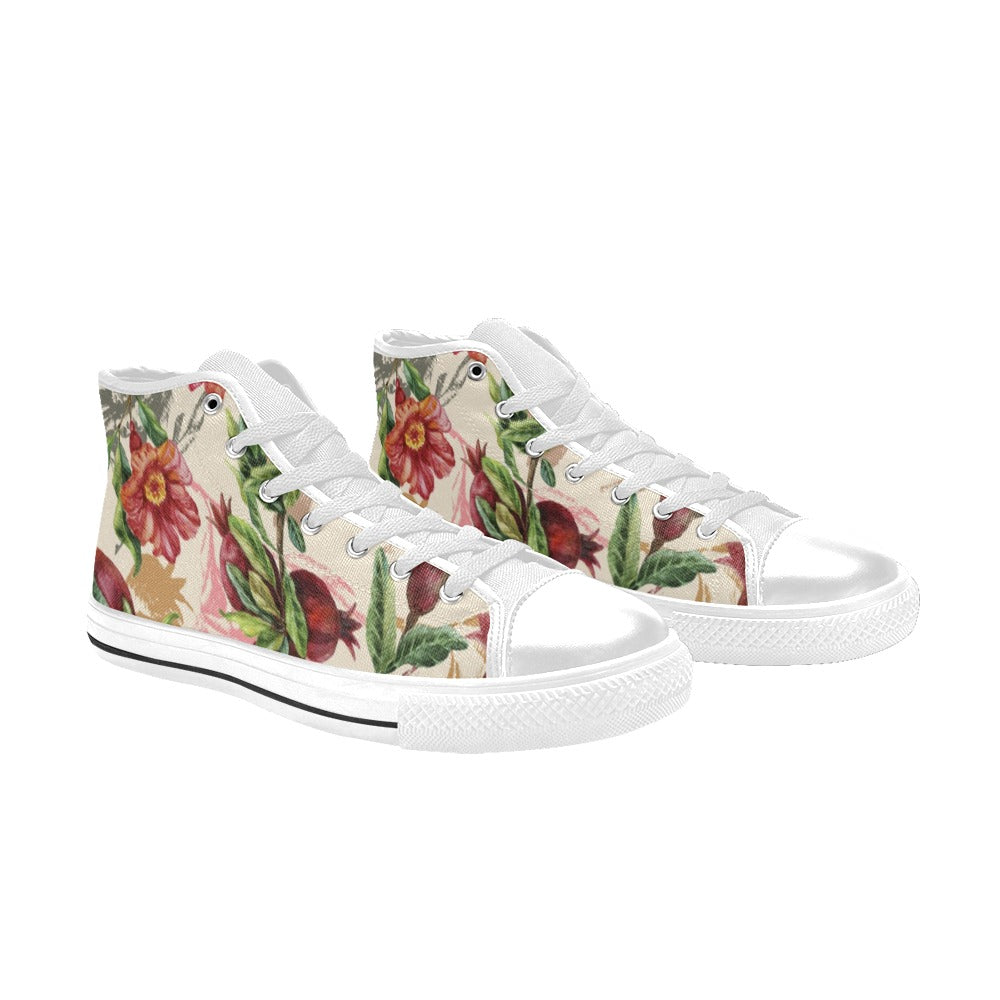 Pomegranate Plant - Women's High Top Canvas Shoes