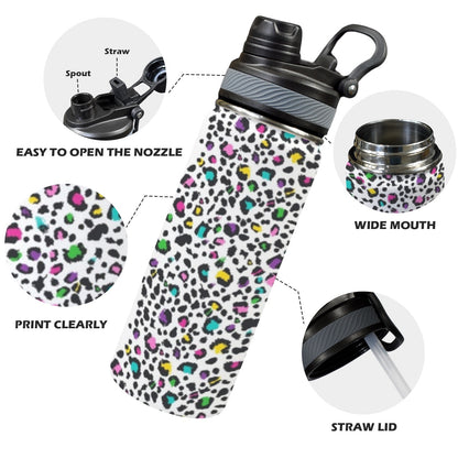 Animal Print In Colour - Insulated Water Bottle with Dual-Use Lid (18oz) Insulated Water Bottle with Dual-Use Lid (18oz) animal Printed Offshore