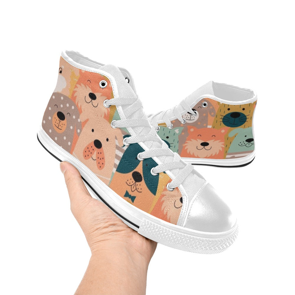 Lots Of Dogs - Kids' High Top Canvas Shoes