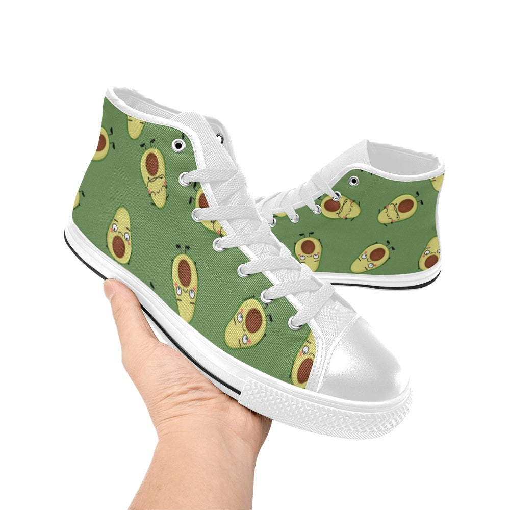 Avocado Characters - Women's High Top Canvas Shoes