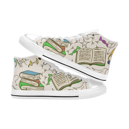 Book Time - Women's High Top Canvas Shoes