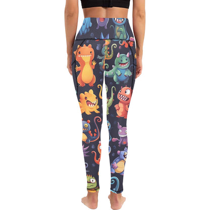 Monster Mania - Women's All Over Print Leggings with Pockets