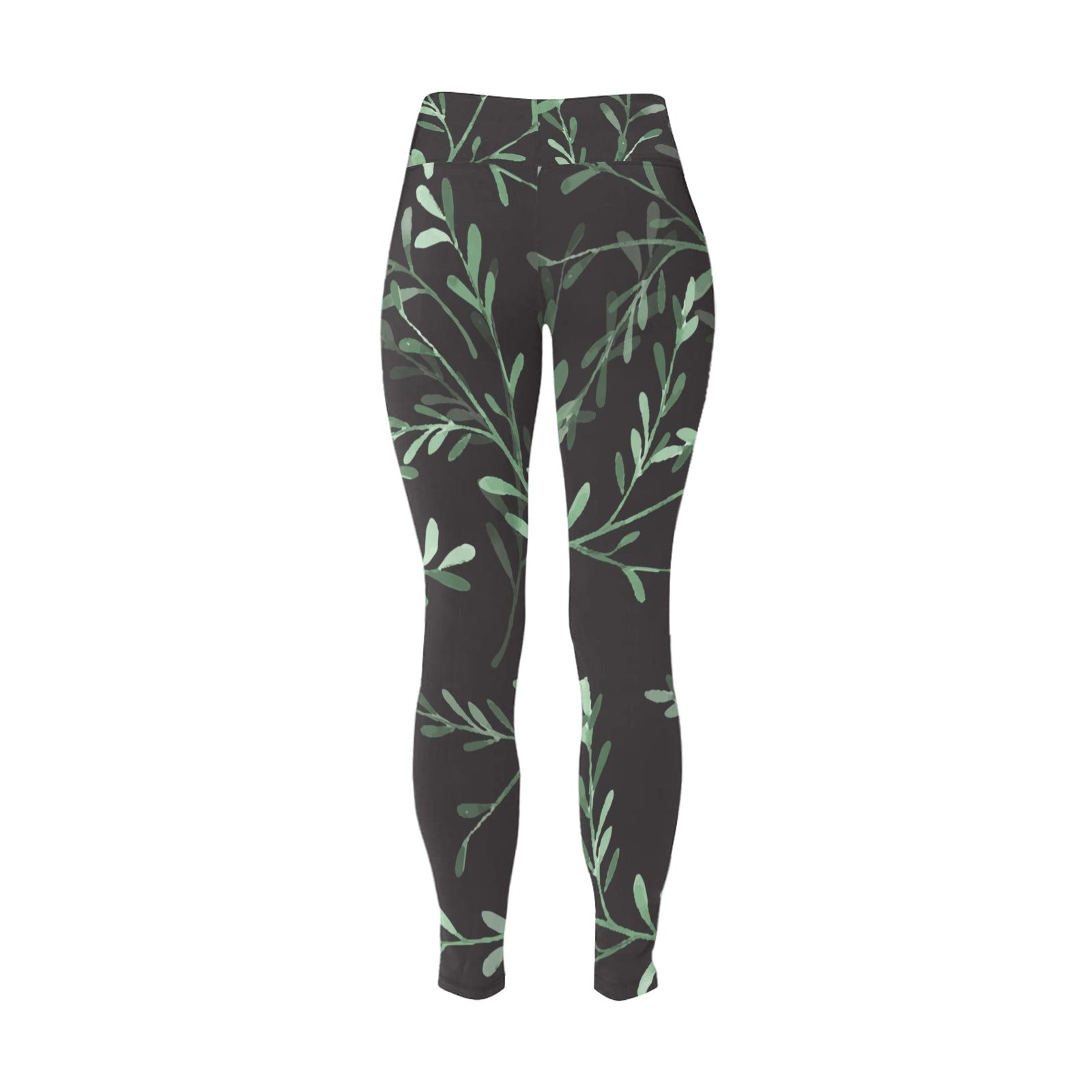 Delicate Leaves - Women's Plus Size High Waist Leggings Women's Plus Size High Waist Leggings Printed Offshore