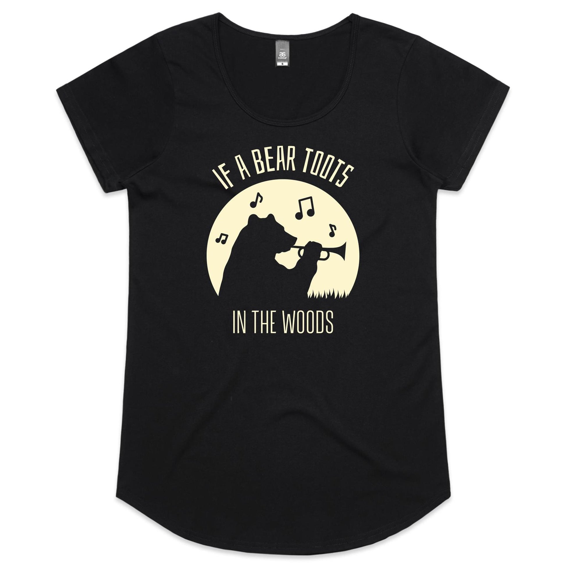 If A Bear Toots In The Woods, Trumpet Player - Womens Scoop Neck T-Shirt Black Womens Scoop Neck T-shirt animal Music