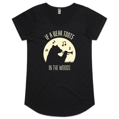 If A Bear Toots In The Woods, Trumpet Player - Womens Scoop Neck T-Shirt Black Womens Scoop Neck T-shirt animal Music
