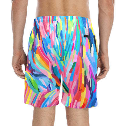 Brushstrokes - Men's Mid-Length Beach Shorts