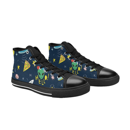 Hello Alien - Men's High Top Canvas Shoes