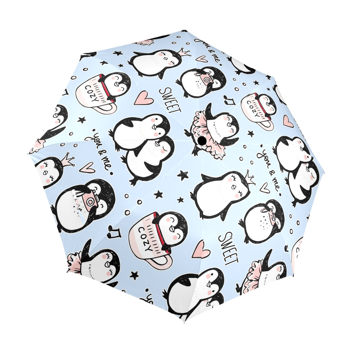 Penguin Love - Semi-Automatic Foldable Umbrella