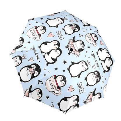 Penguin Love - Semi-Automatic Foldable Umbrella