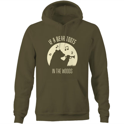 If A Bear Toots In The Woods, Trumpet Player - Pocket Hoodie Sweatshirt Army Hoodie animal Music