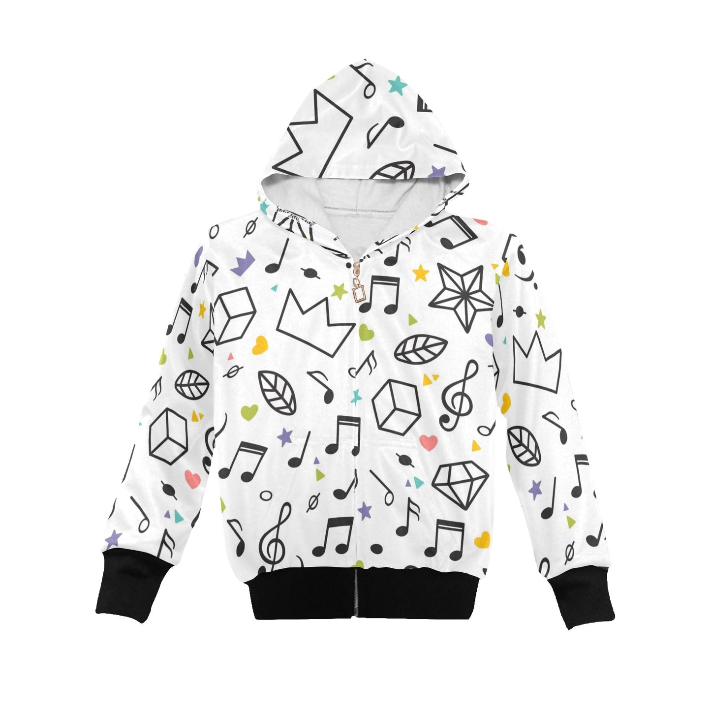 Music Time - Junior Boys Zip Up Hoodie