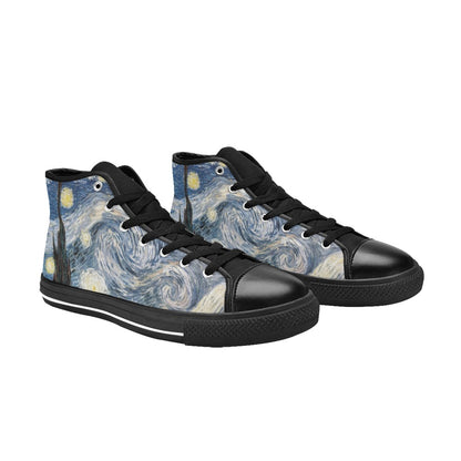 Starry Night - Men's High Top Canvas Shoes