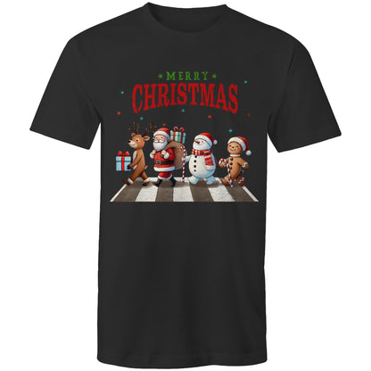 Fab Four, Merry Christmas - Mens T-Shirt Black Mens Christmas T-shirt Christmas Printed In Australia