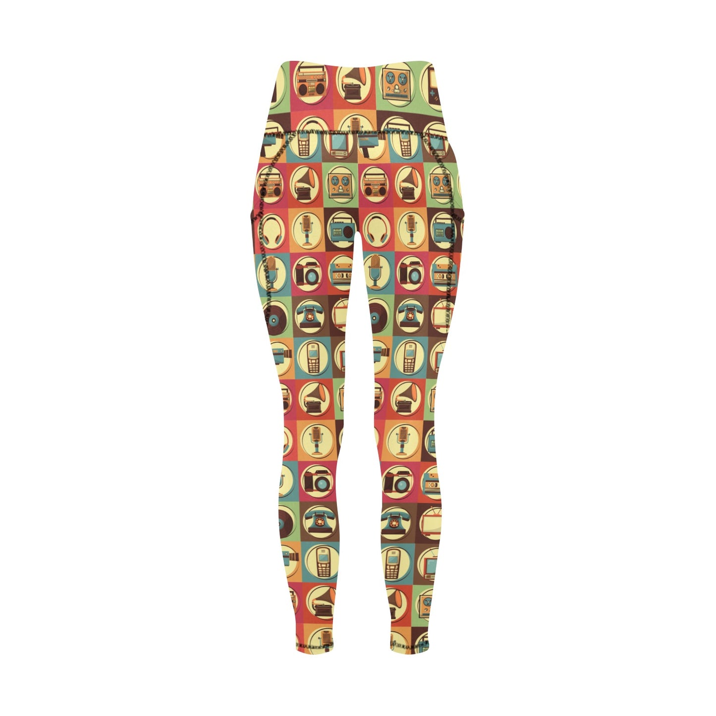 Retro Life - Women's Leggings with Pockets