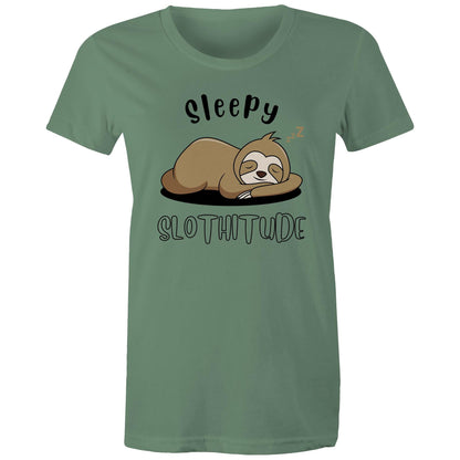 Sleepy Slothitude, Sloth - Womens T-shirt