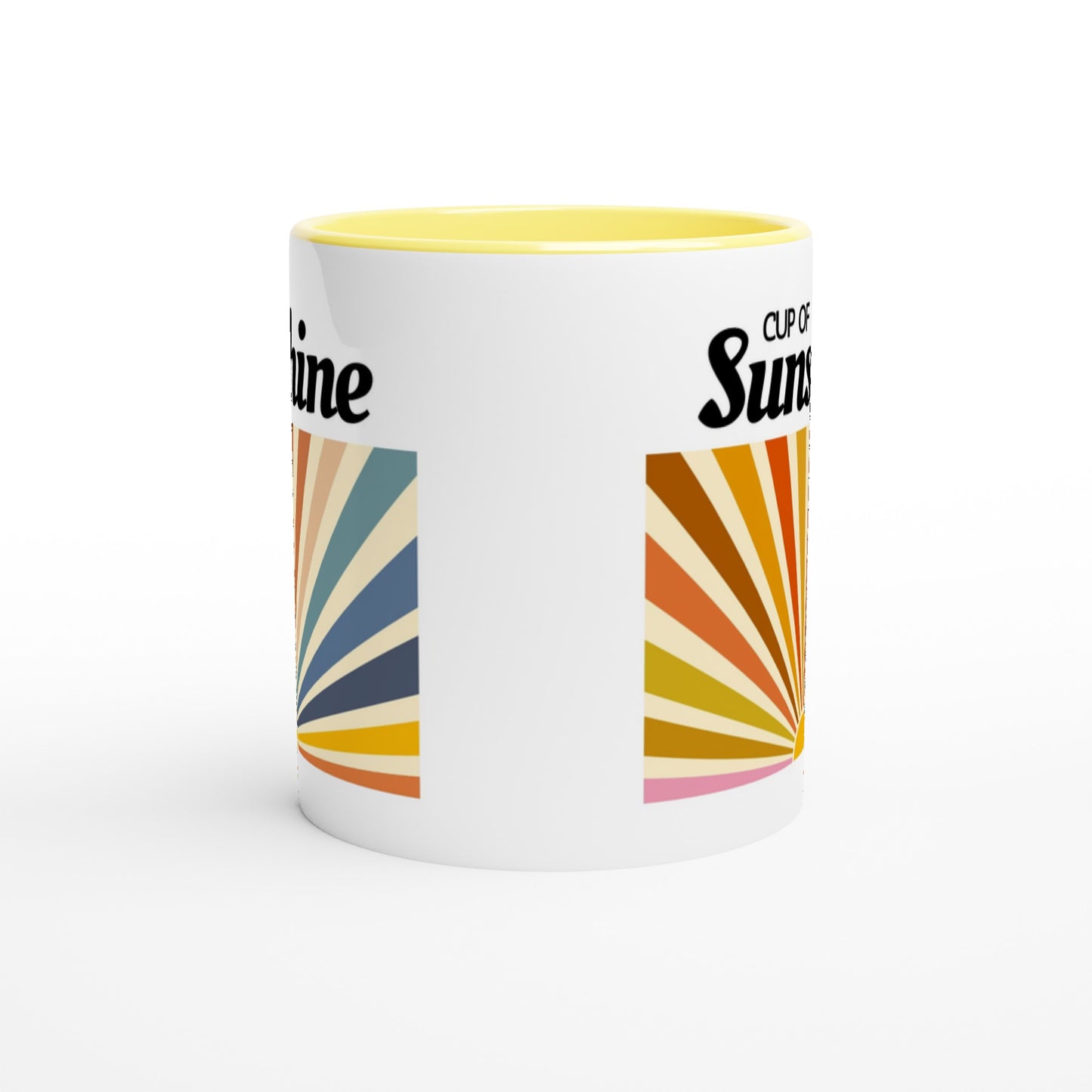 Cup Of Sunshine - White 11oz Ceramic Mug with Colour Inside Colour 11oz Mug Globally Fulfilled retro