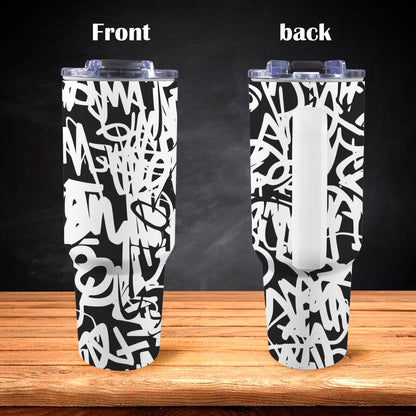 Graffiti - 40oz Tumbler with White Handle