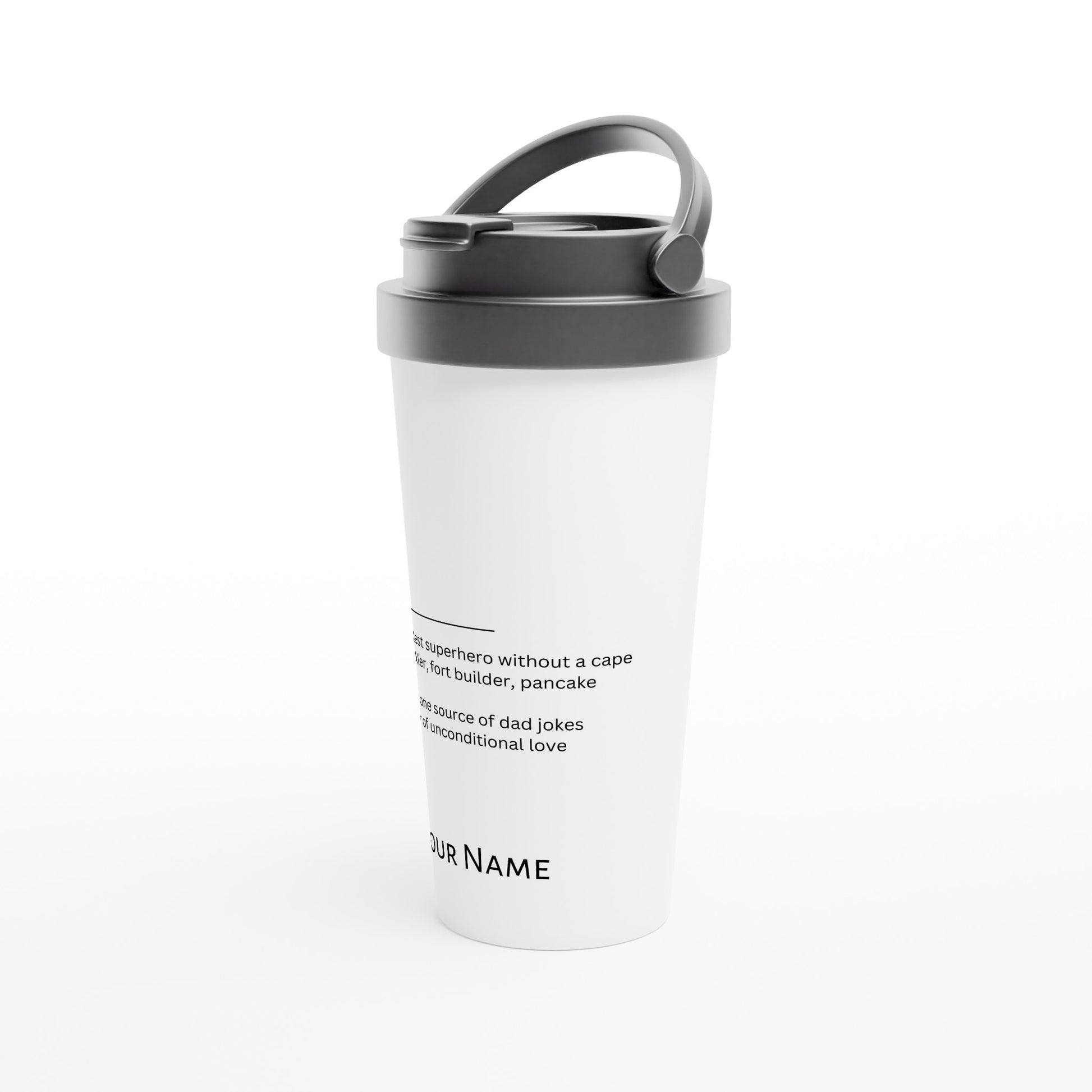 Personalised - Dad Definition 2 - White 15oz Stainless Steel Travel Mug Personalised Travel Mug Dad