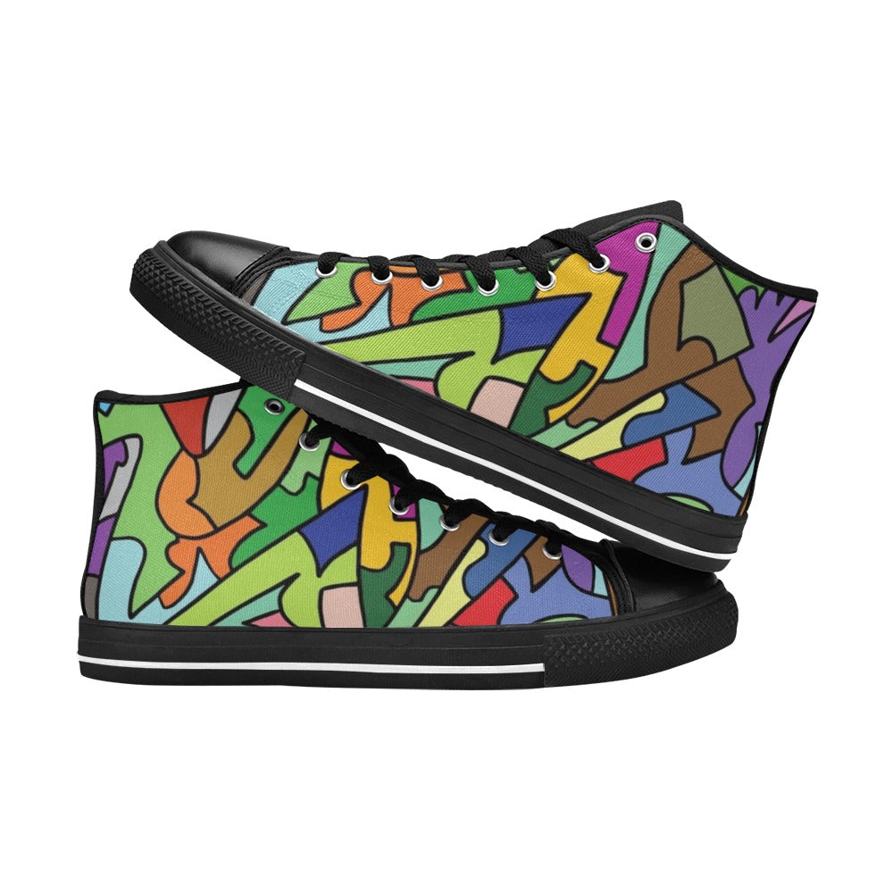 Bright Abstract - Men's High Top Canvas Shoes