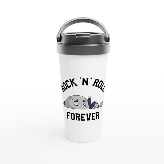 Rock 'N' Roll Forever - White 15oz Stainless Steel Travel Mug Default Title Travel Mug Music