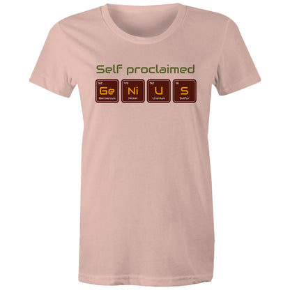 Self Proclaimed Genius, Periodic Table - Womens T-shirt