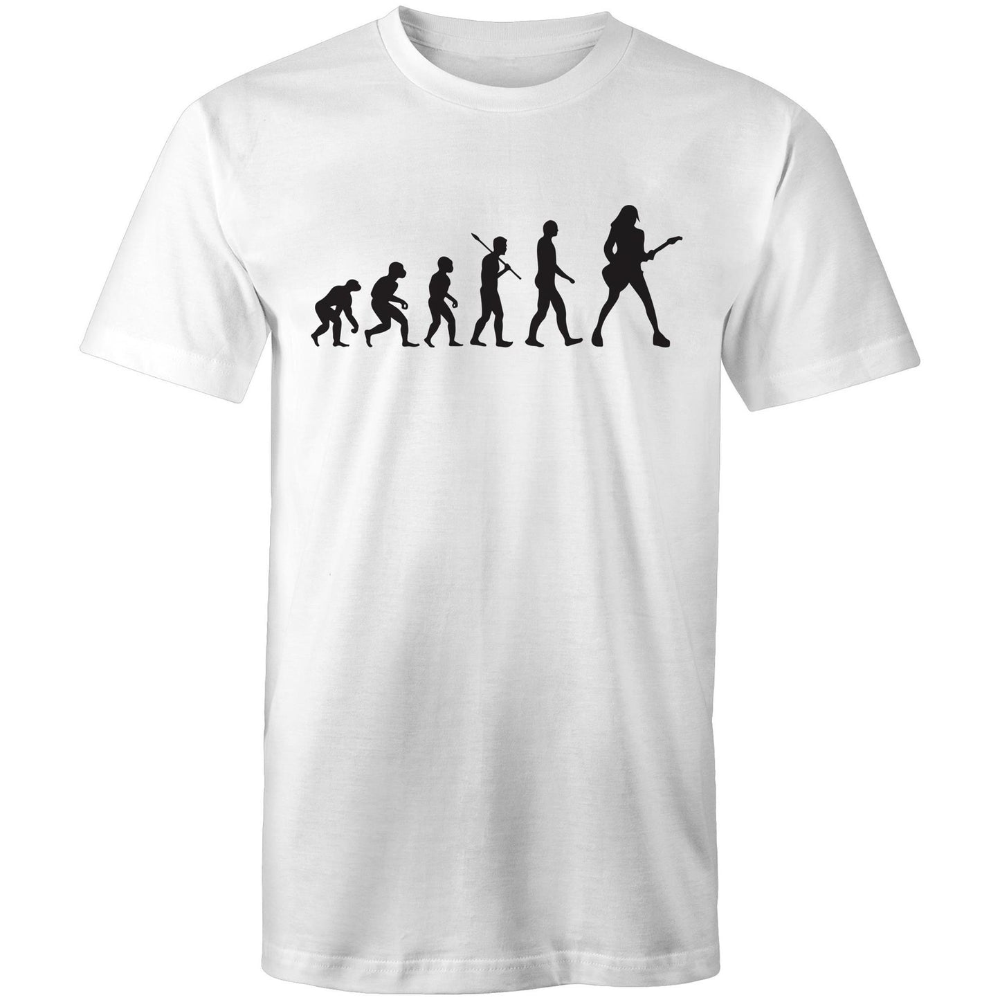 Evolution Of A Guitarist - Mens T-Shirt White Mens T-shirt Music Printed In Australia