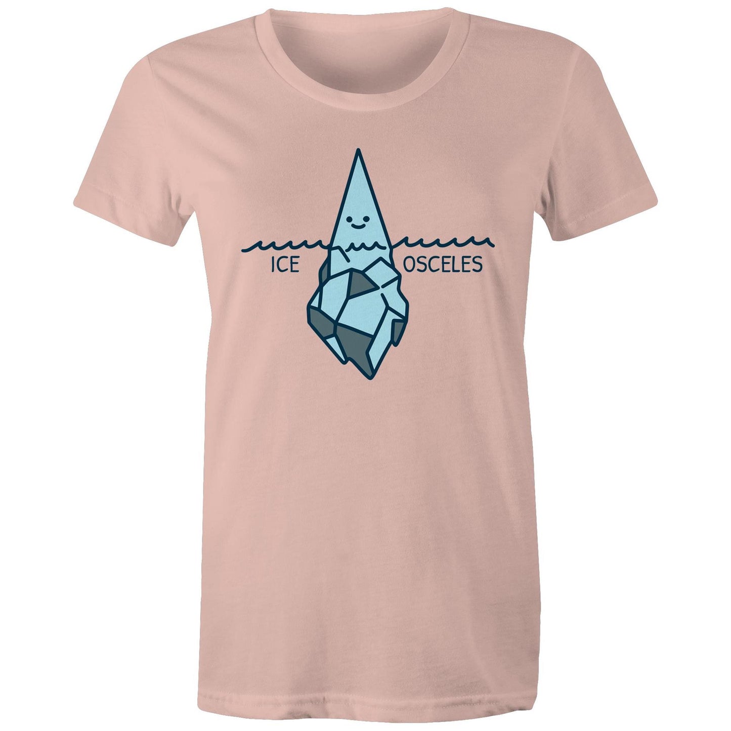 Ice-osceles, Isosceles, Maths - Womens T-shirt Pale Pink Womens T-shirt Maths Printed In Australia