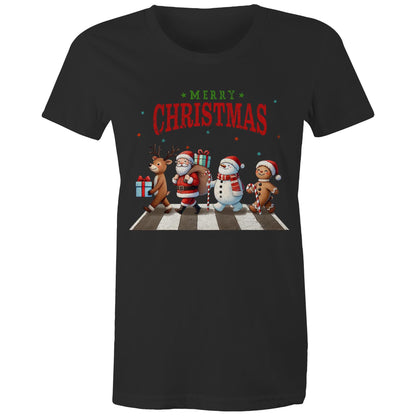 Fab Four, Merry Christmas - Womens T-shirt