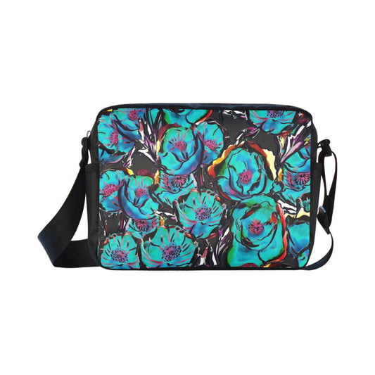 Flower It Blue - Classic Cross-body Nylon Bags