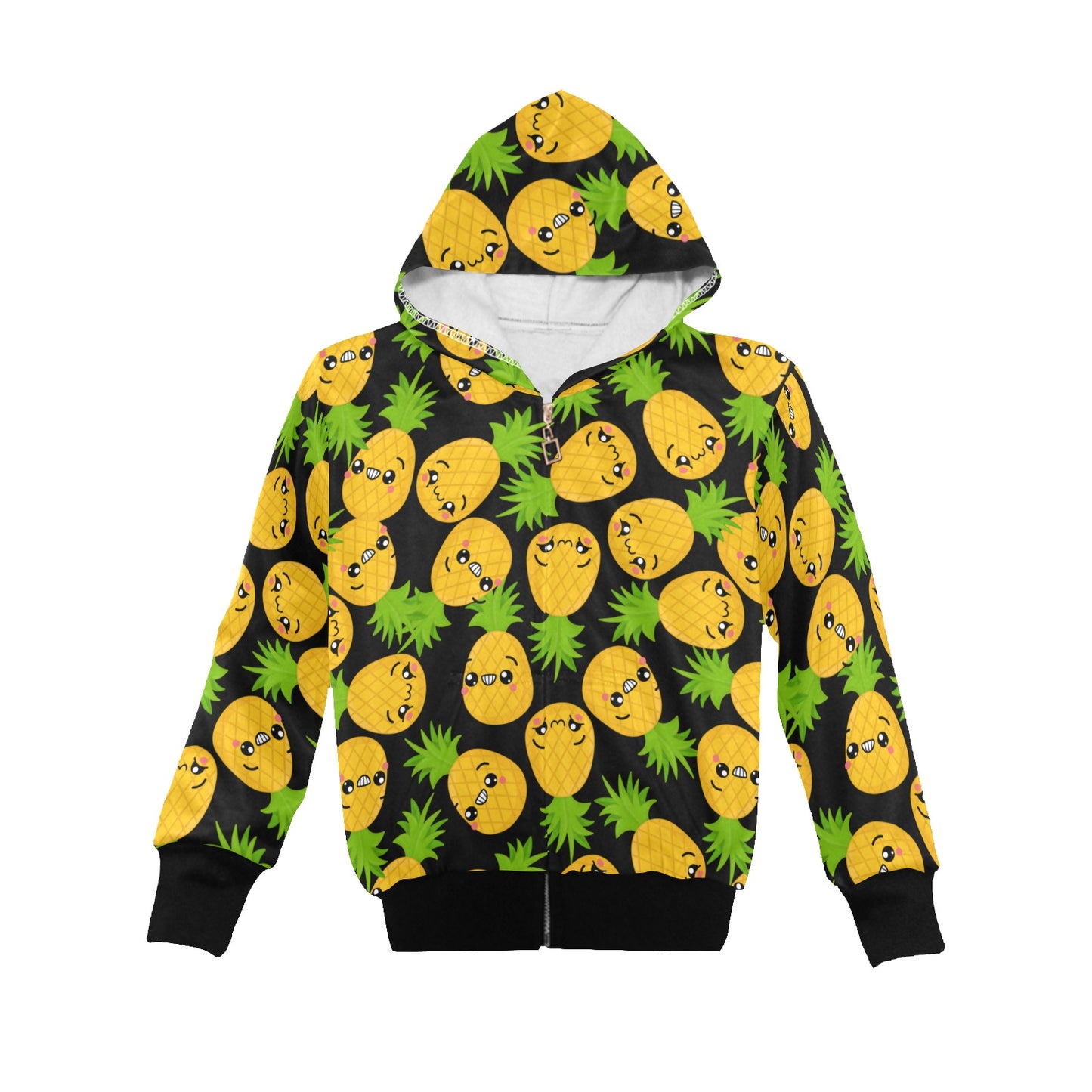 Cool Pineapples - Junior Girls Zip Up Hoodie