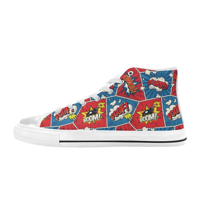 Comic Book Pop - Men's High Top Canvas Shoes