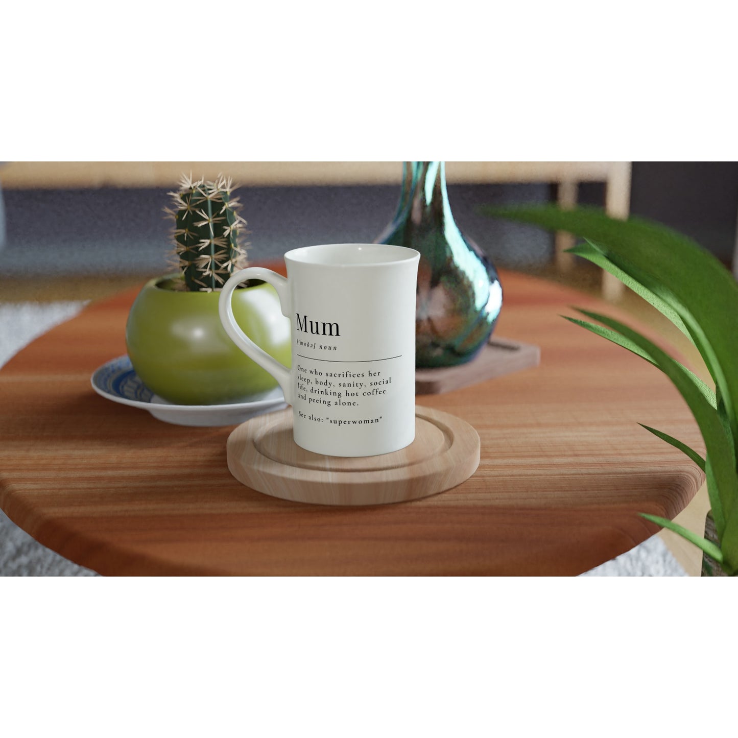 Mum Definition - White 10oz Porcelain Slim Mug Porcelain Mug Globally Fulfilled Mum