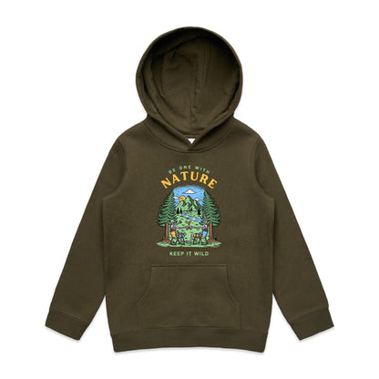 Be One With Nature, Skeleton - Youth Supply Hood Army Kids Hoodie Environment Summer