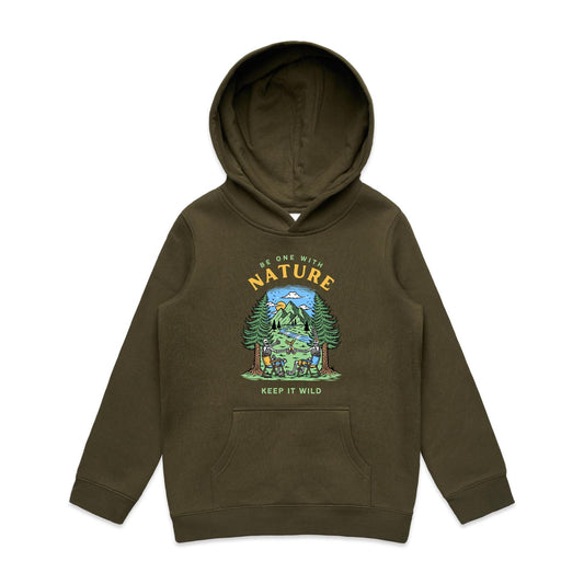 Be One With Nature, Skeleton - Youth Supply Hood Army Kids Hoodie Environment Summer