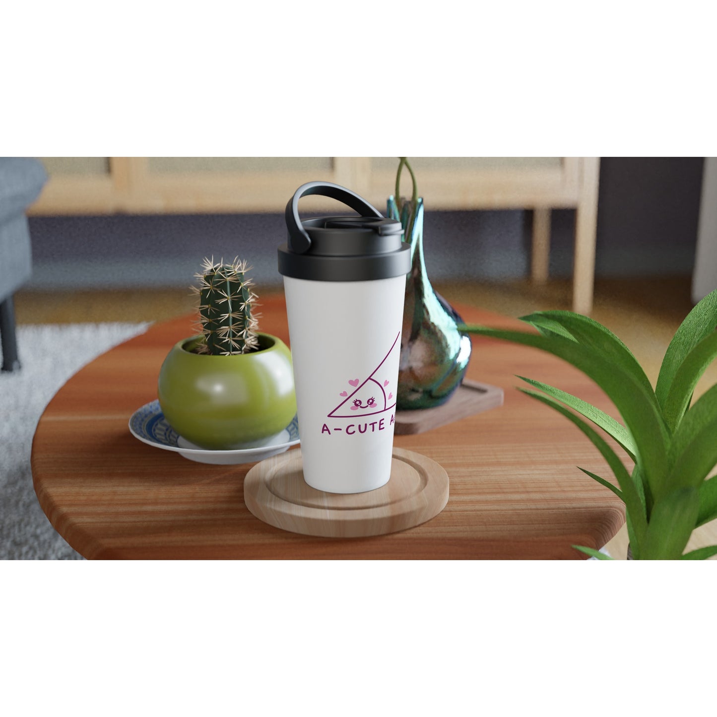 A-Cute Angle - White 15oz Stainless Steel Travel Mug Travel Mug Globally Fulfilled Maths