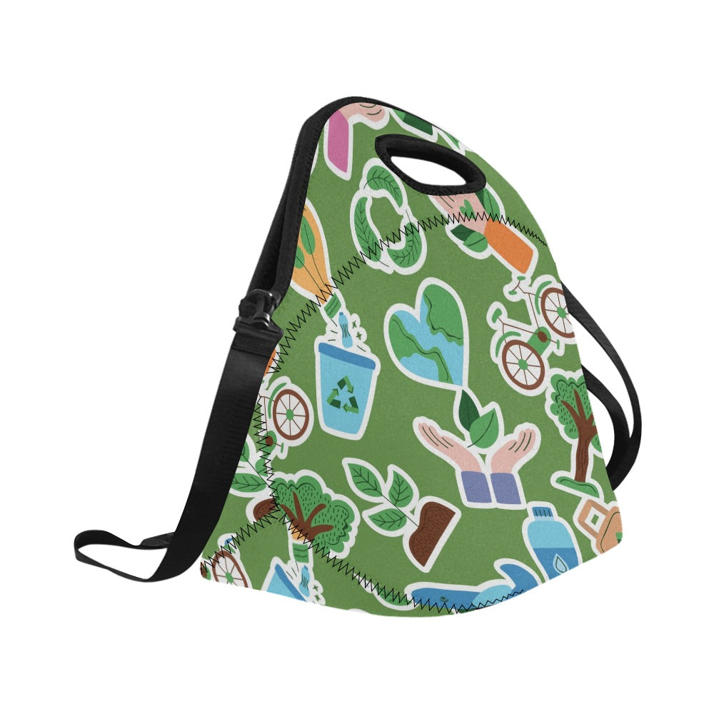 Earth Stickers - Neoprene Lunch Bag/Large Neoprene Lunch Bag/Large Printed Offshore