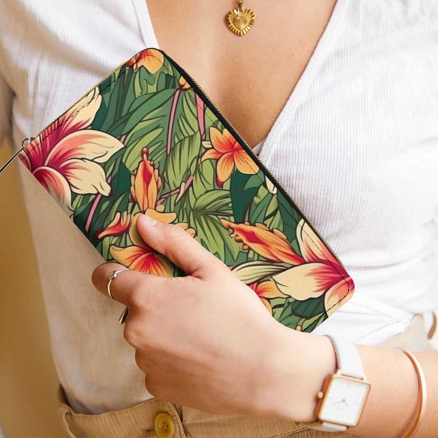 Retro Tropical - Leather Wallet / Purse