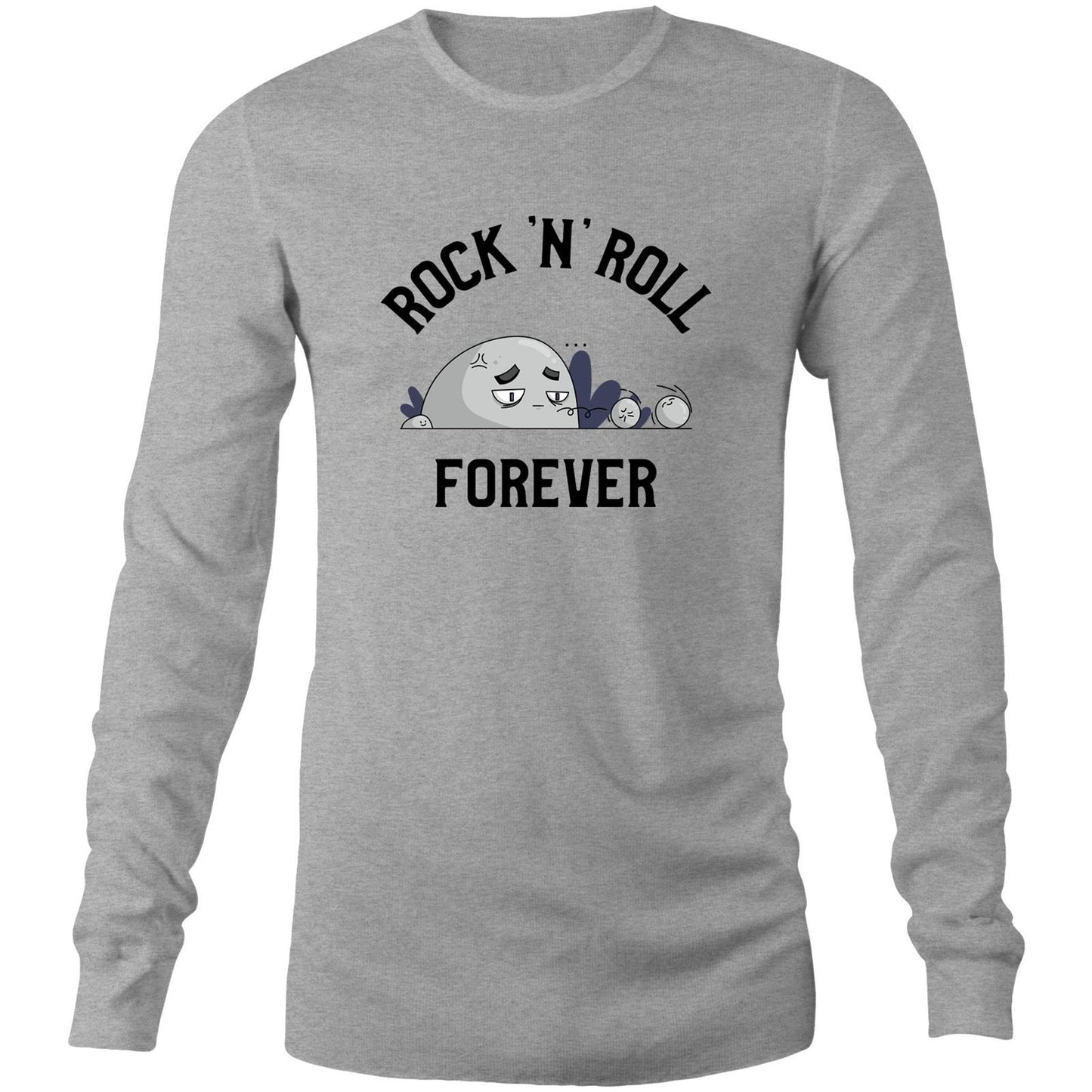 Rock 'N' Roll Forever - Long Sleeve T-Shirt Grey Marle Unisex Long Sleeve T-shirt Music