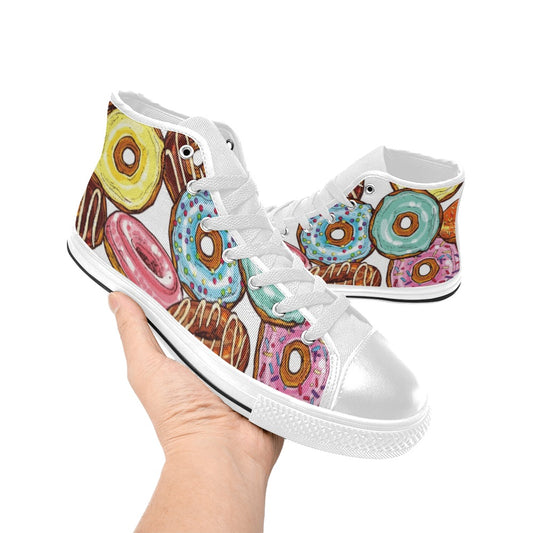 Doughnuts - Women's High Top Canvas Shoes