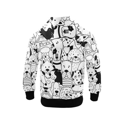 Black And White Dogs - Senior Girls Zip Up Hoodie