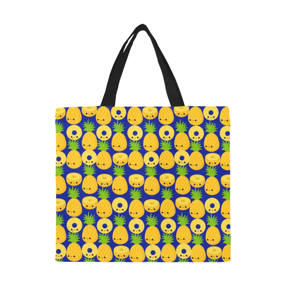 Happy Pineapples - Full Print Canvas Tote Bag Full Print Canvas Tote Bag Printed Offshore