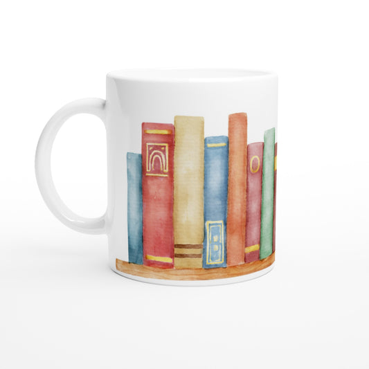 Books - White 11oz Ceramic Mug Default Title White 11oz Mug Reading