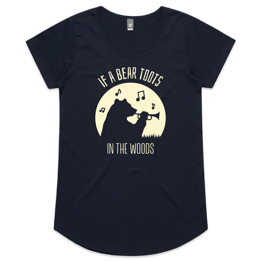 If A Bear Toots In The Woods, Trumpet Player - Womens Scoop Neck T-Shirt Navy Womens Scoop Neck T-shirt animal Music