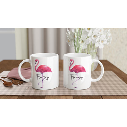 Flamingo - White 11oz Ceramic Mug White 11oz Mug animal