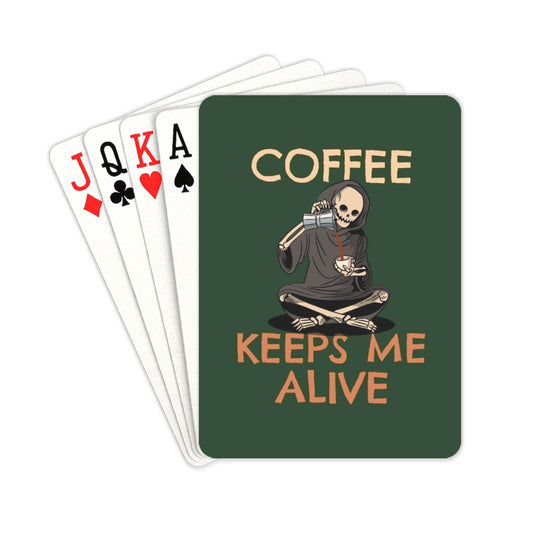 Coffee Keeps Me Alive, Skeleton - Playing Cards 2.5"x3.5" Playing Card 2.5"x3.5"