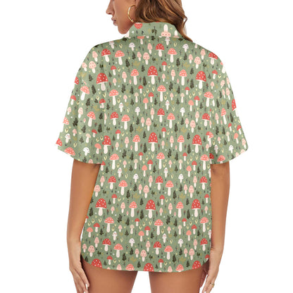 Mushroom Garden - Womens Hawaiian Shirt