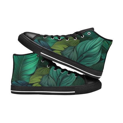 Tropical Leaves - Men's High Top Canvas Shoes