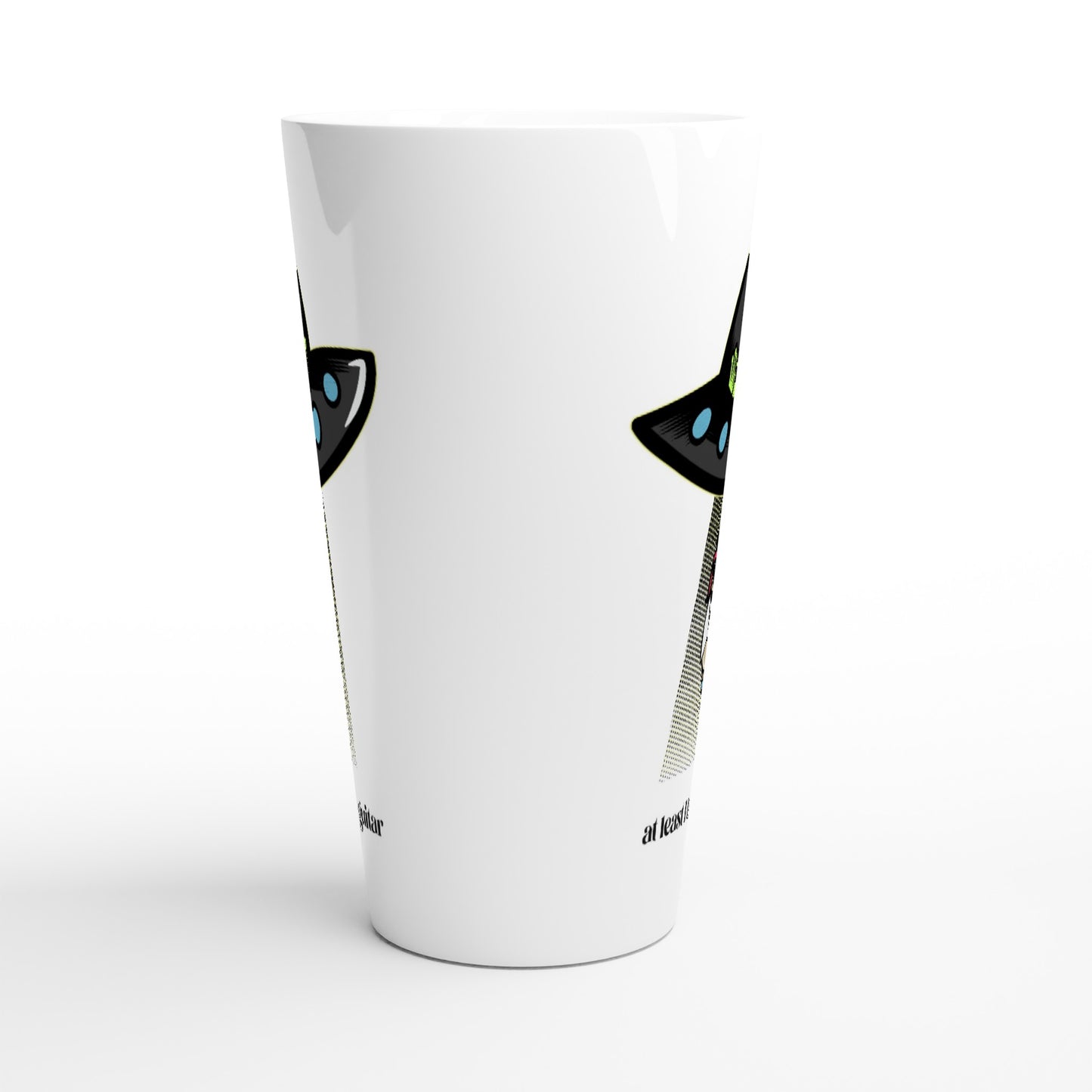 Alien Abduction, At Least I Have My Guitar - White Latte 17oz Ceramic Mug Latte Mug Globally Fulfilled Music Sci Fi