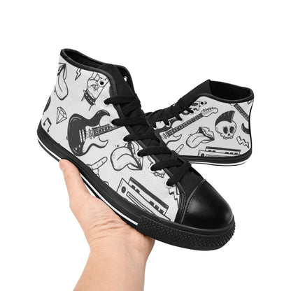 Rock Music - Men's High Top Canvas Shoes