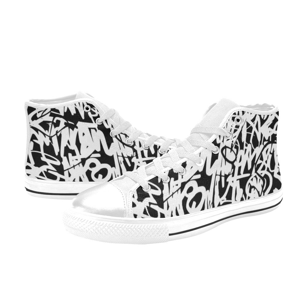 Graffiti - Women's High Top Canvas Shoes